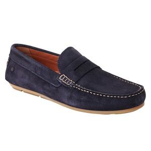 Base London Mens Collins Driver Suede Loafers / Navy